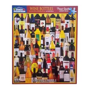 White Mountain "Wine Bottles" 1000 Pc Jigsaw Puzzle 24" x 30" Complete